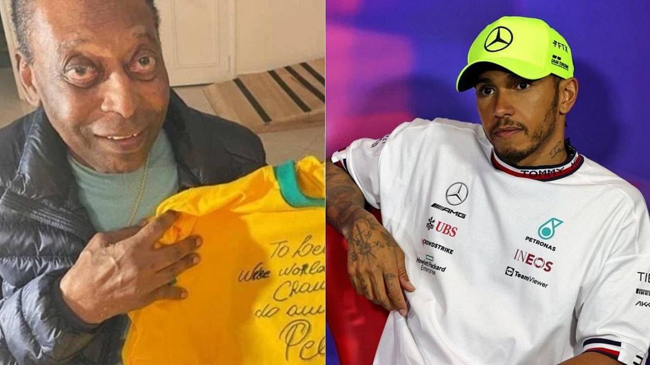 "Keeping it safe with me always": Lewis Hamilton pays tribute to Pele by revealing signed Brazilian jersey he got from 3-time FIFA World Cup winner