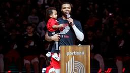 "That's where daddy shoots from": Damian Lillard Points Out His Incredible Range to son Damian Jr On Tribute Night