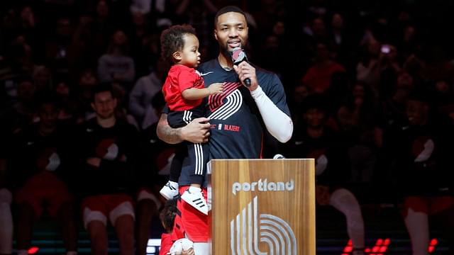 "That's where daddy shoots from": Damian Lillard Points Out His Incredible Range to son Damian Jr On Tribute Night
