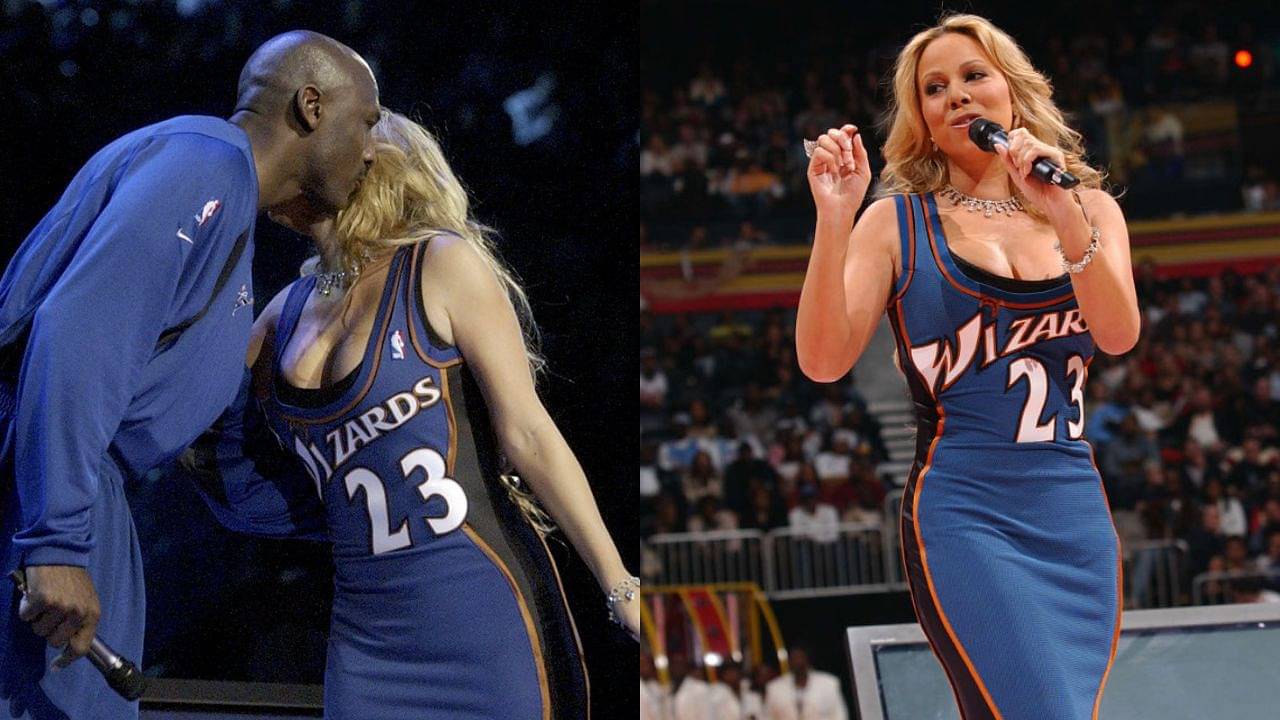 ThrowbackHoops on X: When Mariah Carey rocked the Michael Jordan jersey  dresses during the 2003 NBA All-Star Game 🔥  / X