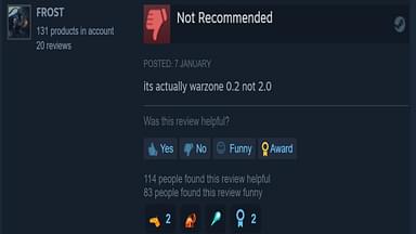 Warzone 2 Gets a 'Mostly Negative Reviews' Tag on Steam; Player Base on the Decline
