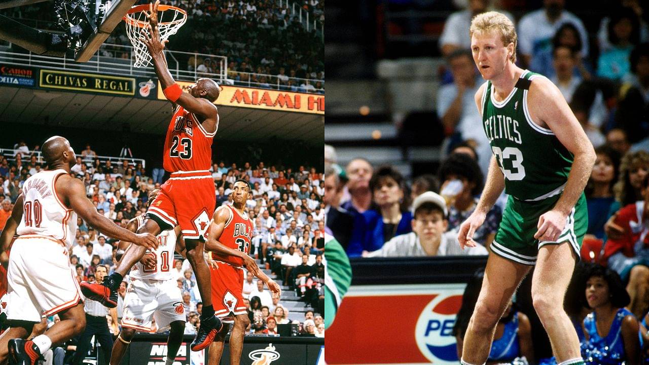 "One time I jumped and his knees almost hit me in the chin" : 6'9 Larry Bird describes 6'6 Michael Jordan's freakish athleticism and incredible vertical stats