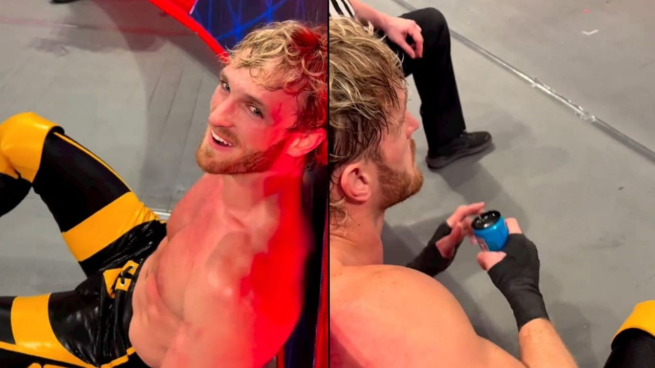 Watch Logan Paul Breaks Character at the Royal Rumble Before His Iconic Spot With Ricochet