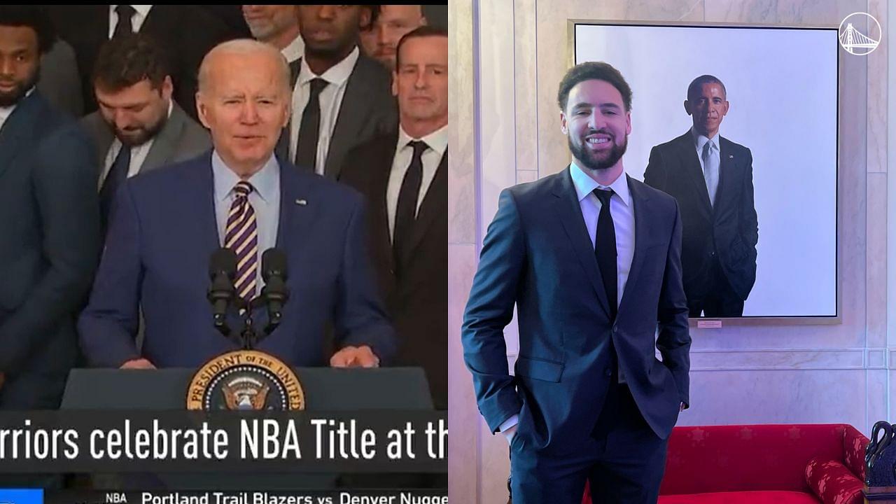 "Stephen Curry, Draymond Green, and K..": NBA Twitter Can't Stop Trolling as President Biden Forgets Klay Thompson's Name