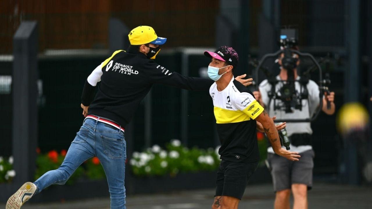 Watch: Daniel Ricciardo and Esteban Ocon Flexing Their Athletic Strength By Planking During Press Conference