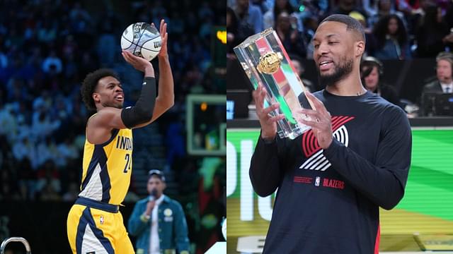 “Give My Trophy Back Dame!”: Damian Lillard Gets Heckled By Buddy Hield Following 3-Point Contest Loss