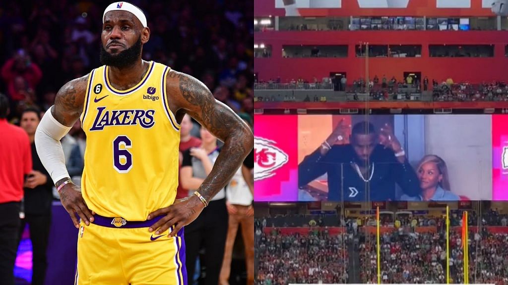 Fans Boo LeBron James At Super Bowl LVII As He Puts On A Crown While On ...