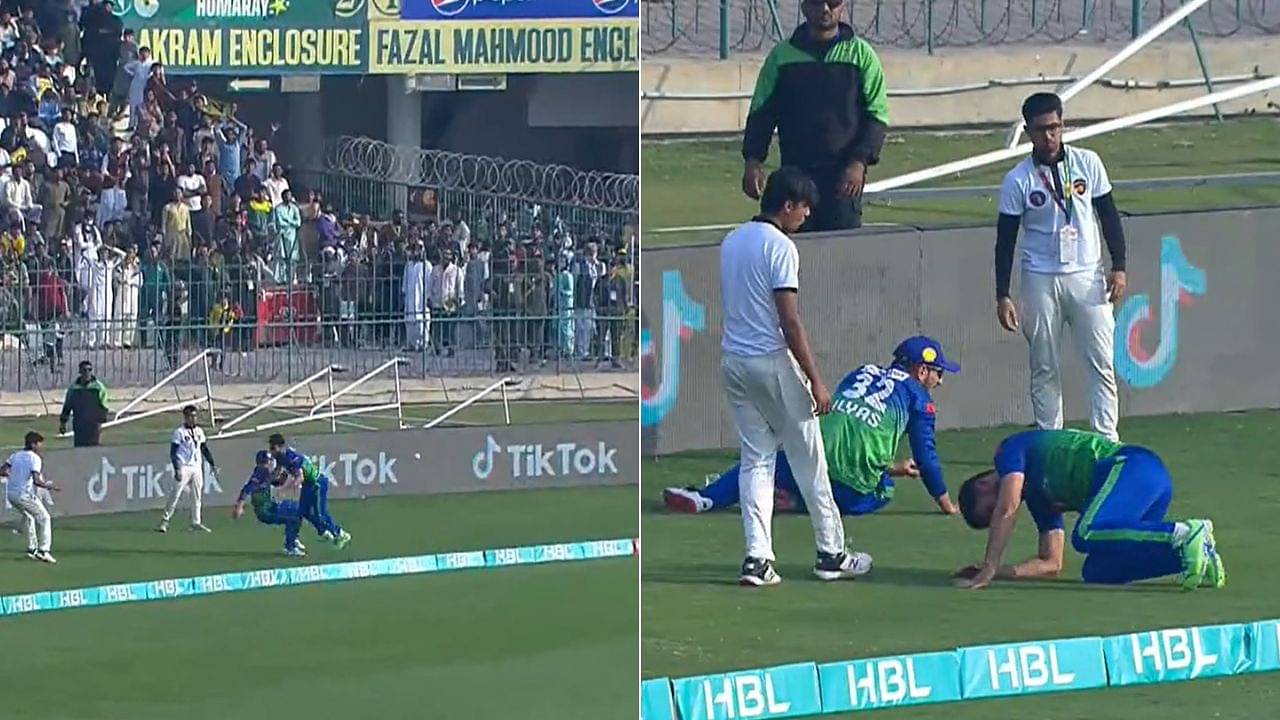 VIDEO: Khushdil Shah and Mohammad Ilyas involved in nasty collision outside boundary rope in PSL 2023