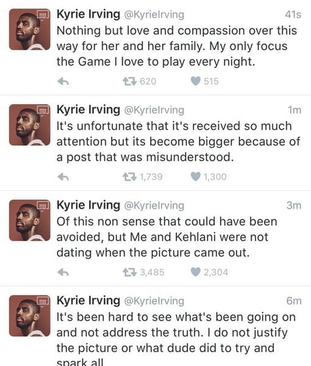 Kyrie Irving Kehlani Tweets