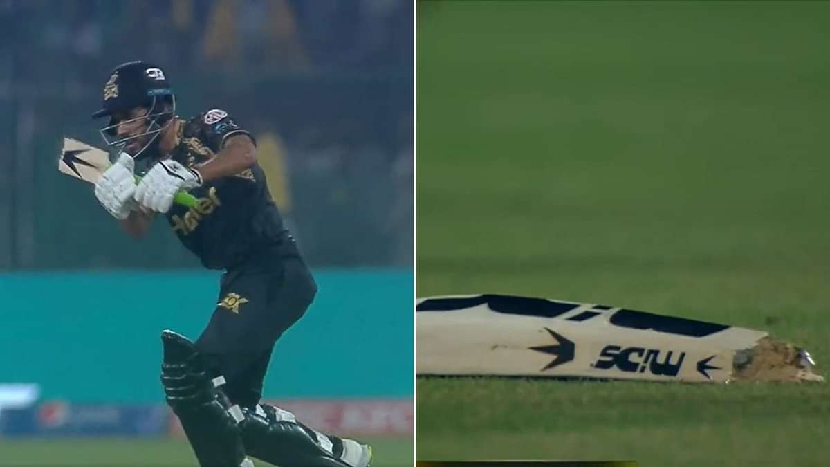 Shaheen Afridi PSL 8: Mohammad Haris bat breaks into two pieces by ...