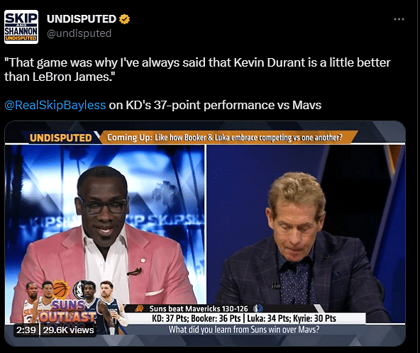 Skip Bayless and Shannon Sharpe on the Undisputed show