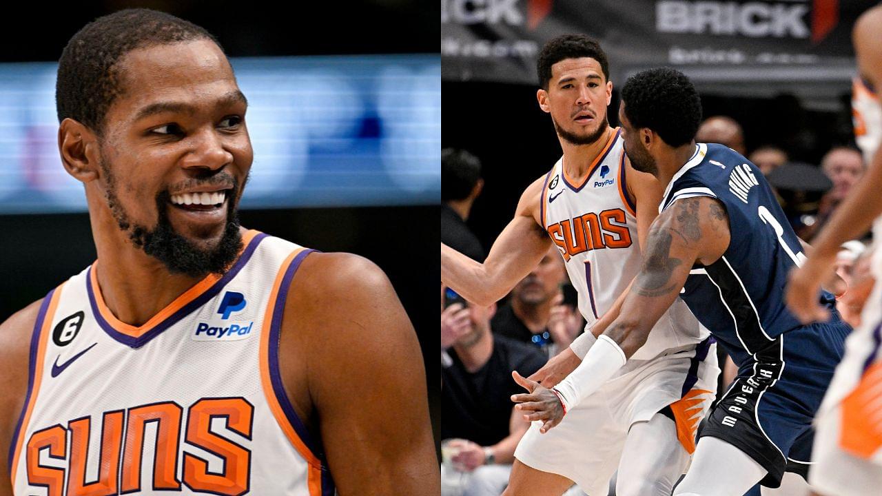 "Kevin Durant Watching His New Girl Argue With His Old Girl": Fans Roast Kyrie Irving & Devin Booker For Their Post Game Chirruping