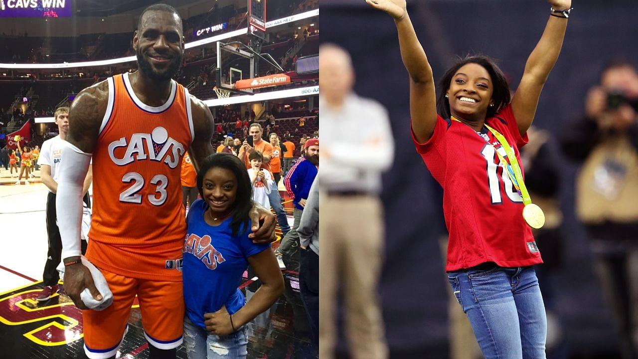 Amidst Simone Biles Uganda Comments, 'Eerie' Image Of 6'9 LeBron James With Olympic Gymnast Resurfaces