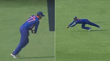"Gill takes a beauty": Gujarat Titans cheer for Shubman Gill as he grabs outstanding catches at first slip in Mumbai ODI