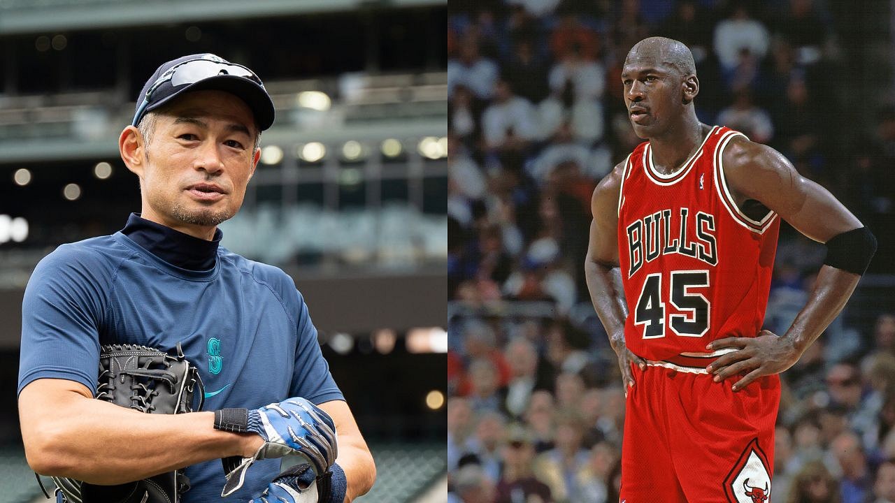 20 years ago this week, a baby-faced, turtleneck-wearing Ichiro Suzuki met  Michael Jordan 