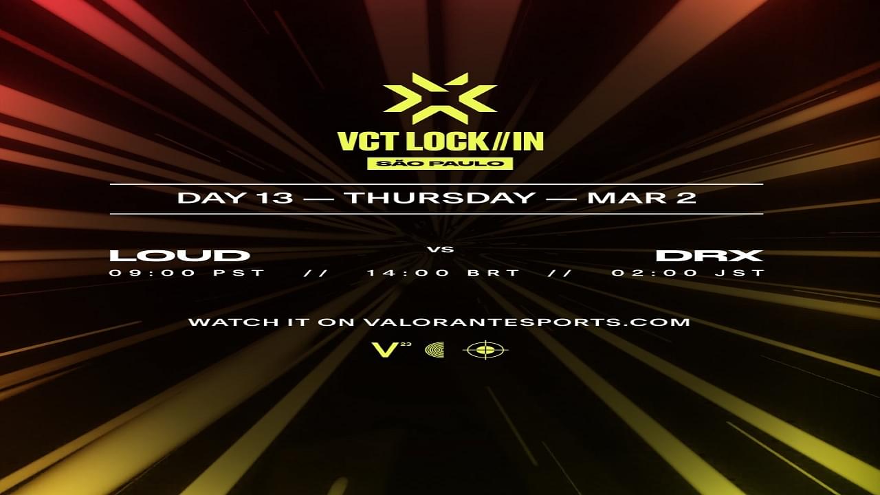 VCT LOCK//IN 2023 LOUD vs DRX, Where to Watch, Time and More!