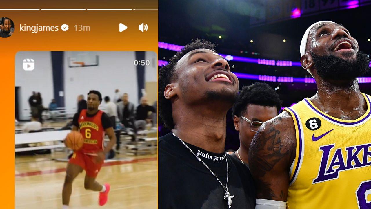 6ft 3" Bronny James's Insane Dunk Leaves LeBron James Hyped Ahead of the McDonald's All American Game