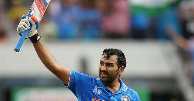 Rohit Sharma with Adidas Bat during 2015 World Cup.