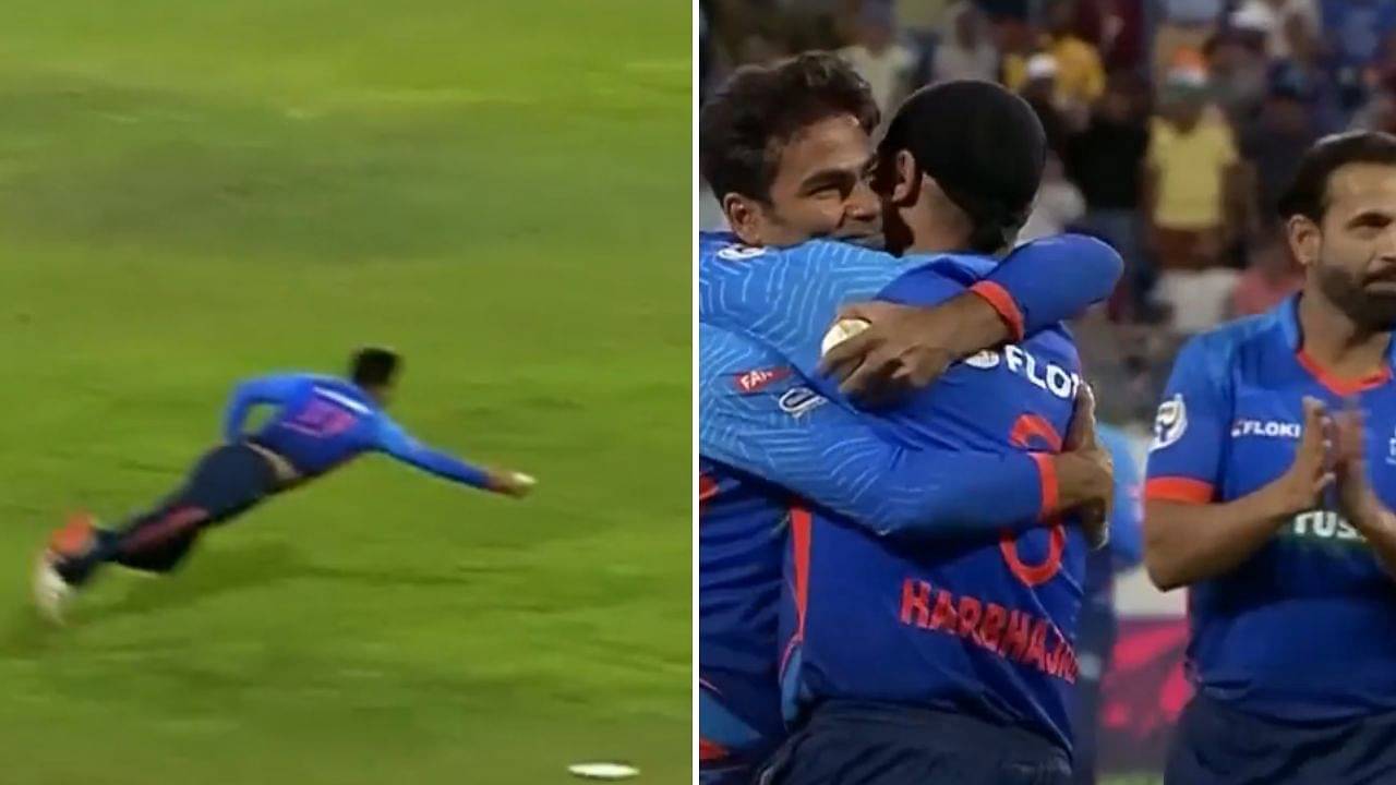 WATCH: Mohammad Kaif takes one-handed blinder of a catch to dismiss Upul Tharanga in LLC 2023 Eliminator match