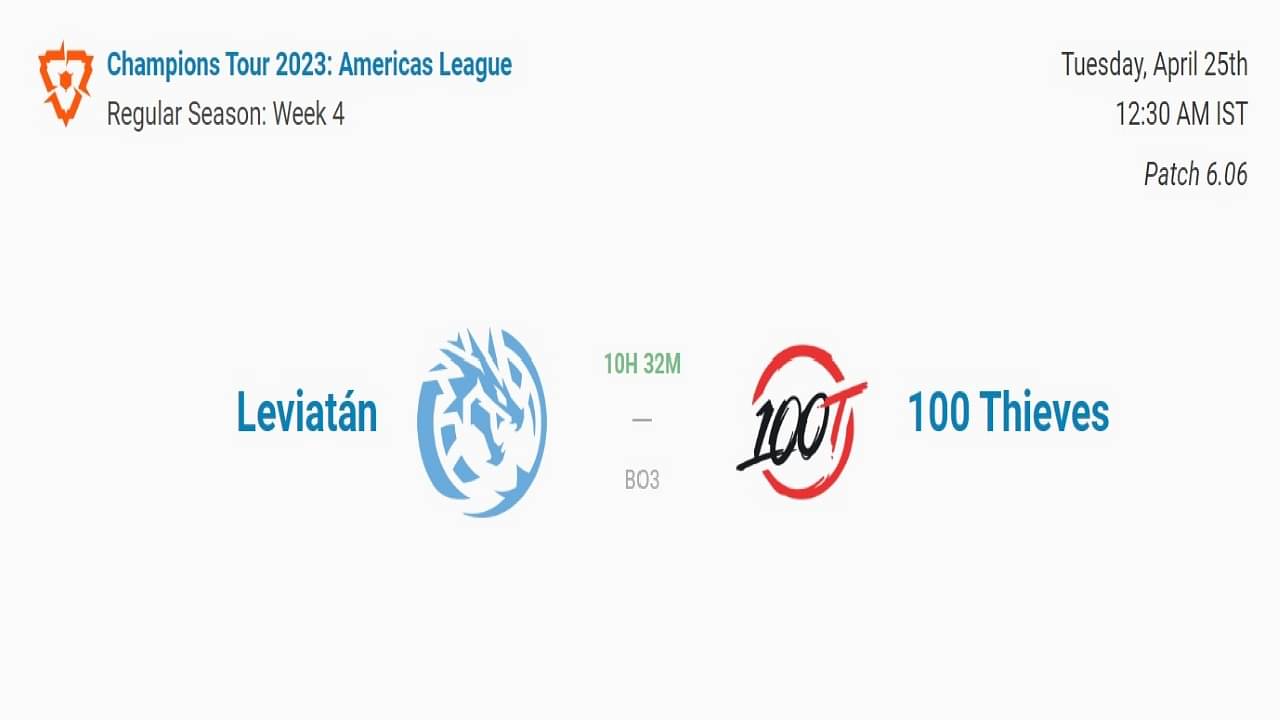 Valorant Americas: 100T vs Leviatan; Head to Head, Rosters, Points Table, Timings and More!