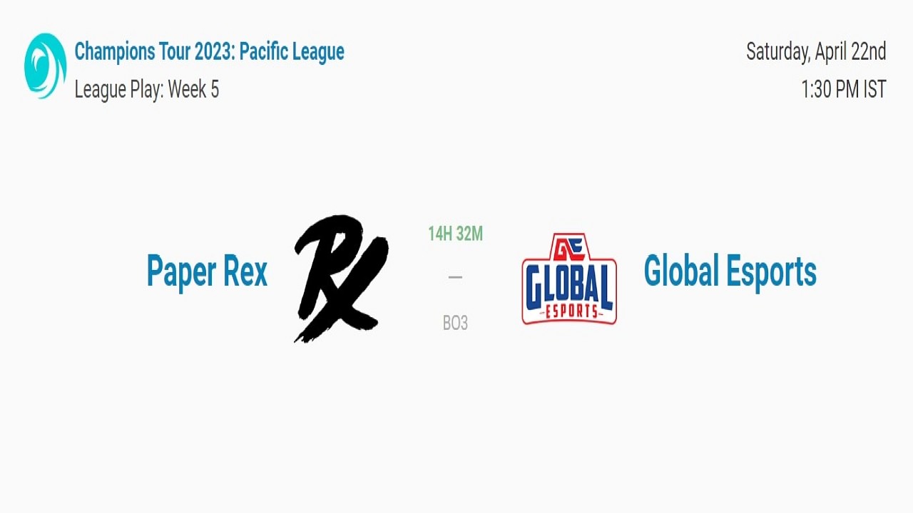 Valorant Champions Tour Pacific Global Esports Vs. Paper Rex; Where to