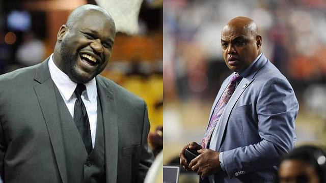 ‘Feisty’ Shaquille O’Neal ‘Stops’ Charles Barkley With His 365 lbs Body, Chuck Responds By Mimicking A Punch In Hilarious Interaction