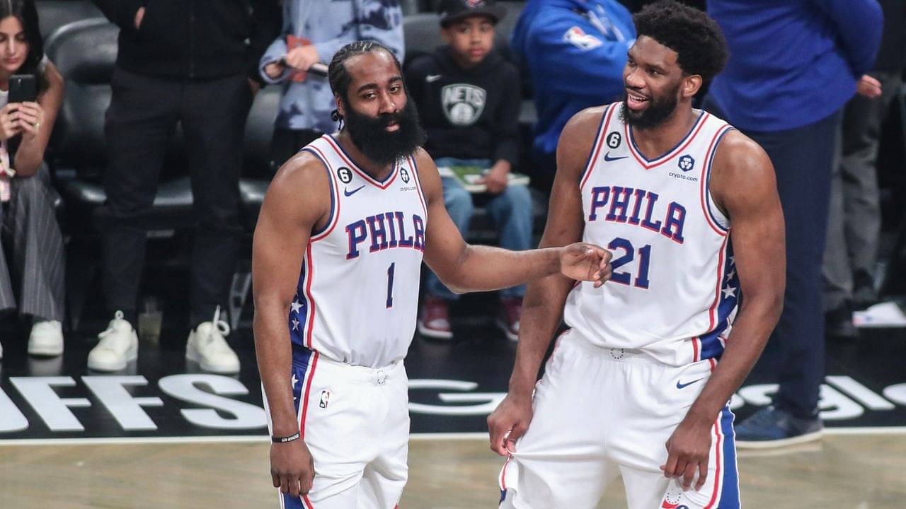 James Harden Joel Embiid & Tyrese Maxey Philadelphia 76ers Fanatics Exclusive Parallel Panini Instant Sixers Close Out Series Against Raptors Single