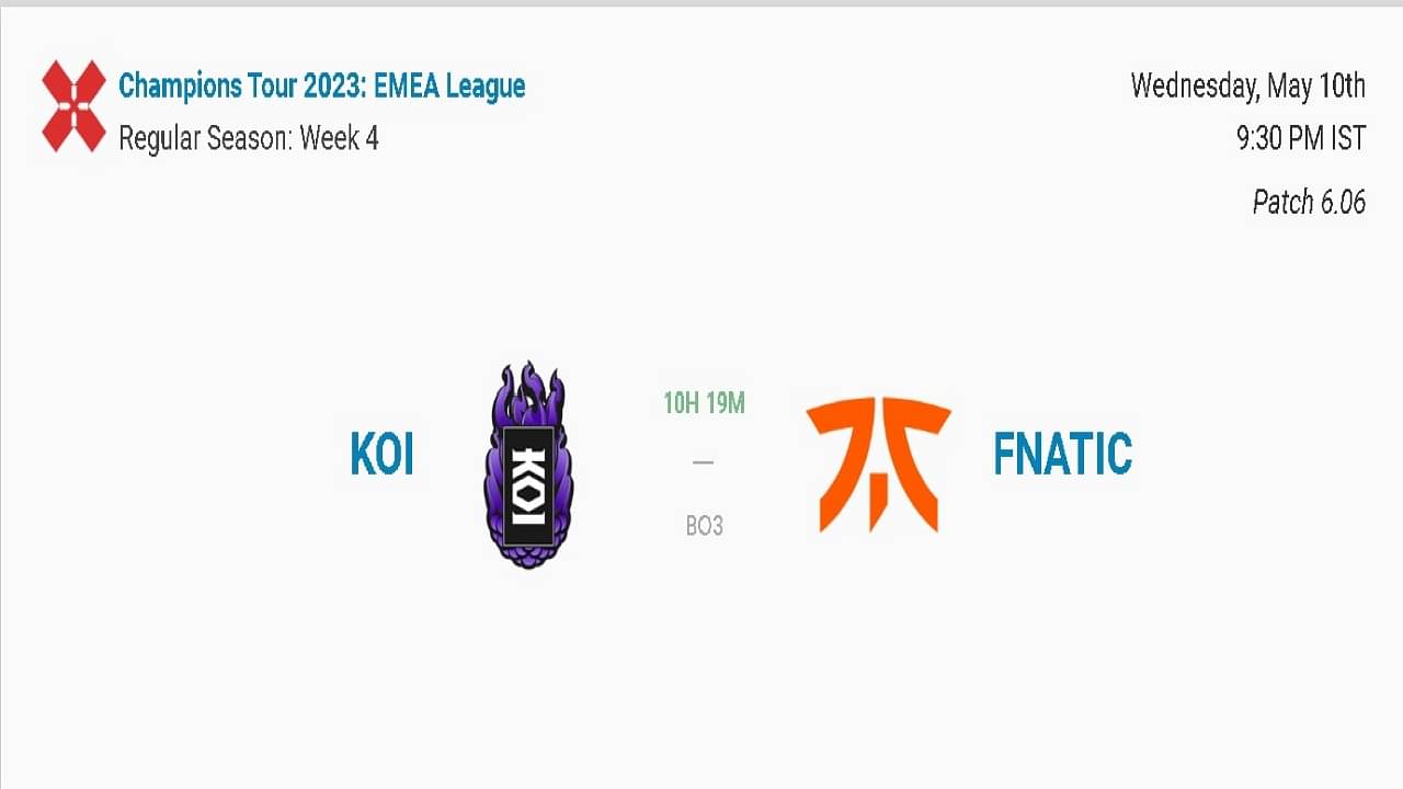 KOI vs FNATIC Valorant EMEA Showdown: Predictions, Points Table, Rosters and Where to Watch