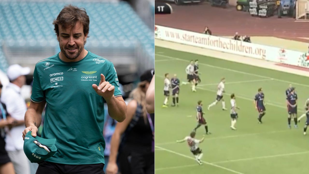 Fernando Alonso (ESP) McLaren at the charity 5-a-side football