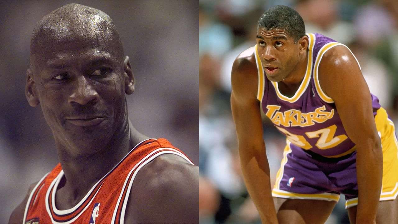 Michael Jordan of the Eastern Conference and Magic Johnson of the