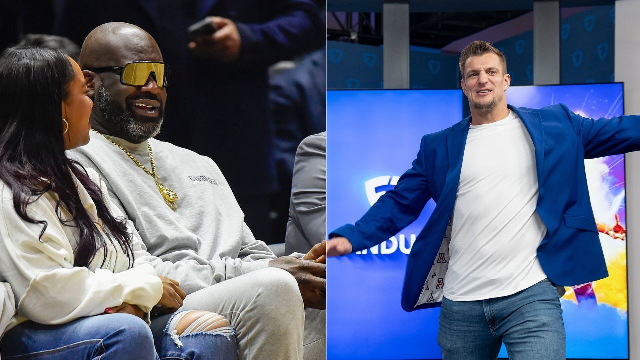 Rob Gronkowski 'FanDuel Kick of Destiny' Press Conference with Kay Adams 