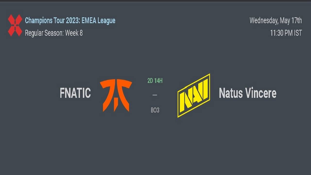 Valorant EMEA Match-Up: FNATIC Vs. NAVI; Predictions, Rosters, Head-To-Head, Where to Watch