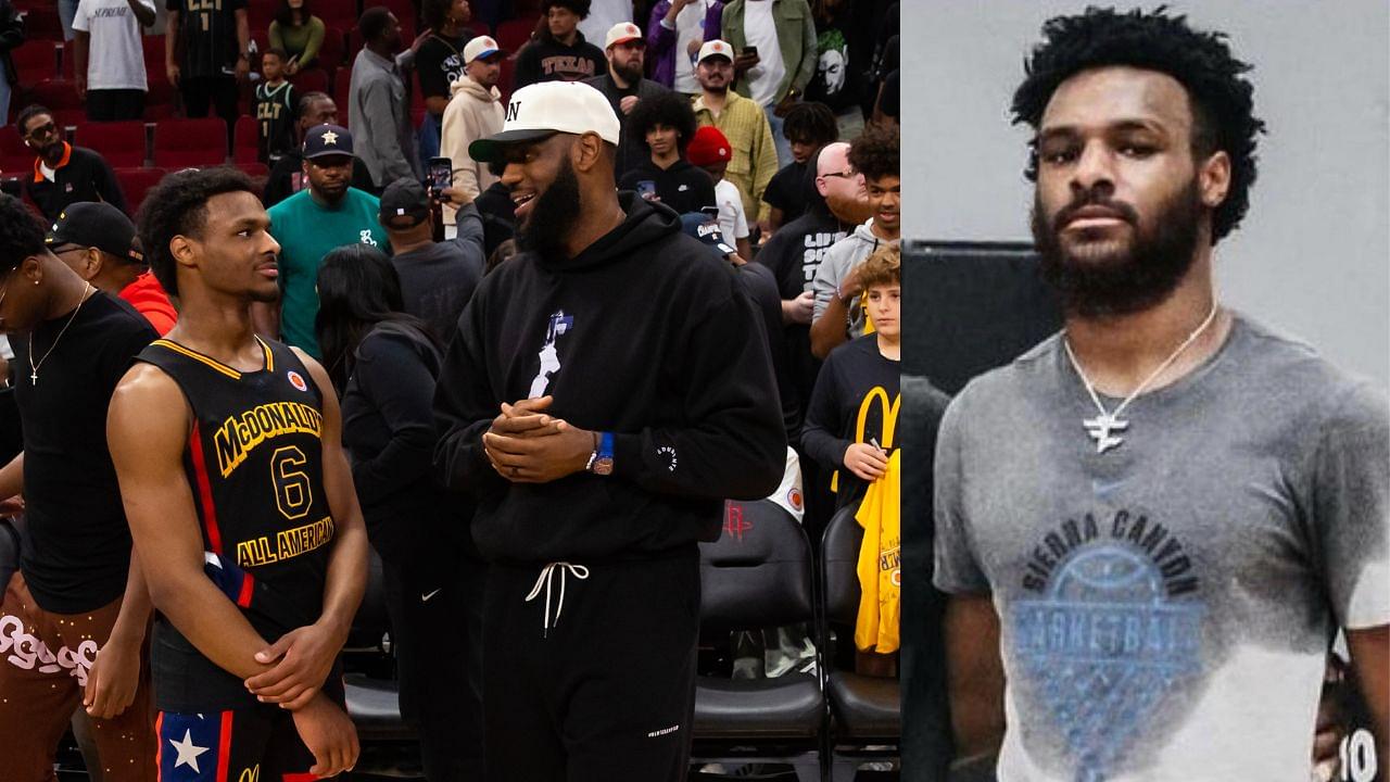 'Bearded' Bronny James Hilariously Gets Compared to a Photo of 18-Year-Old LeBron James: "Don't Mess With the Royal Bloodline"