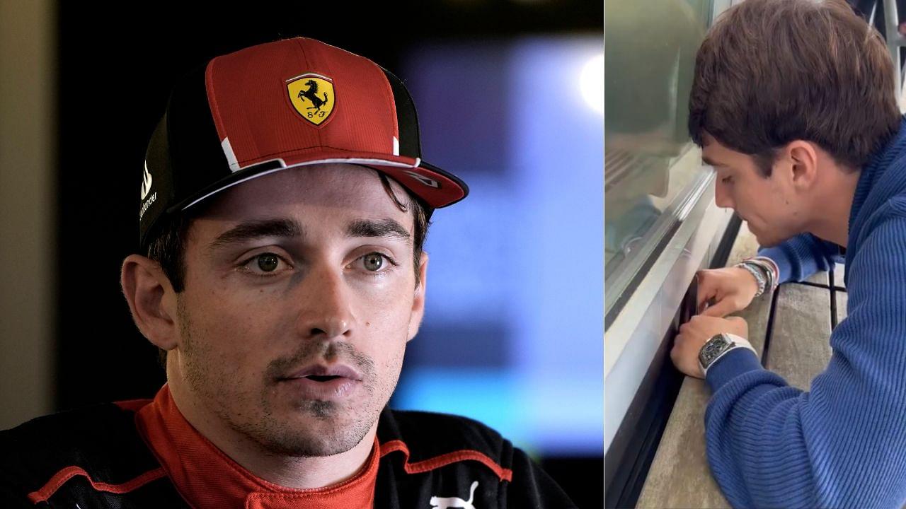 WATCH: Charles Leclerc Struggles to Retrieve His AirPods After They Get Stuck