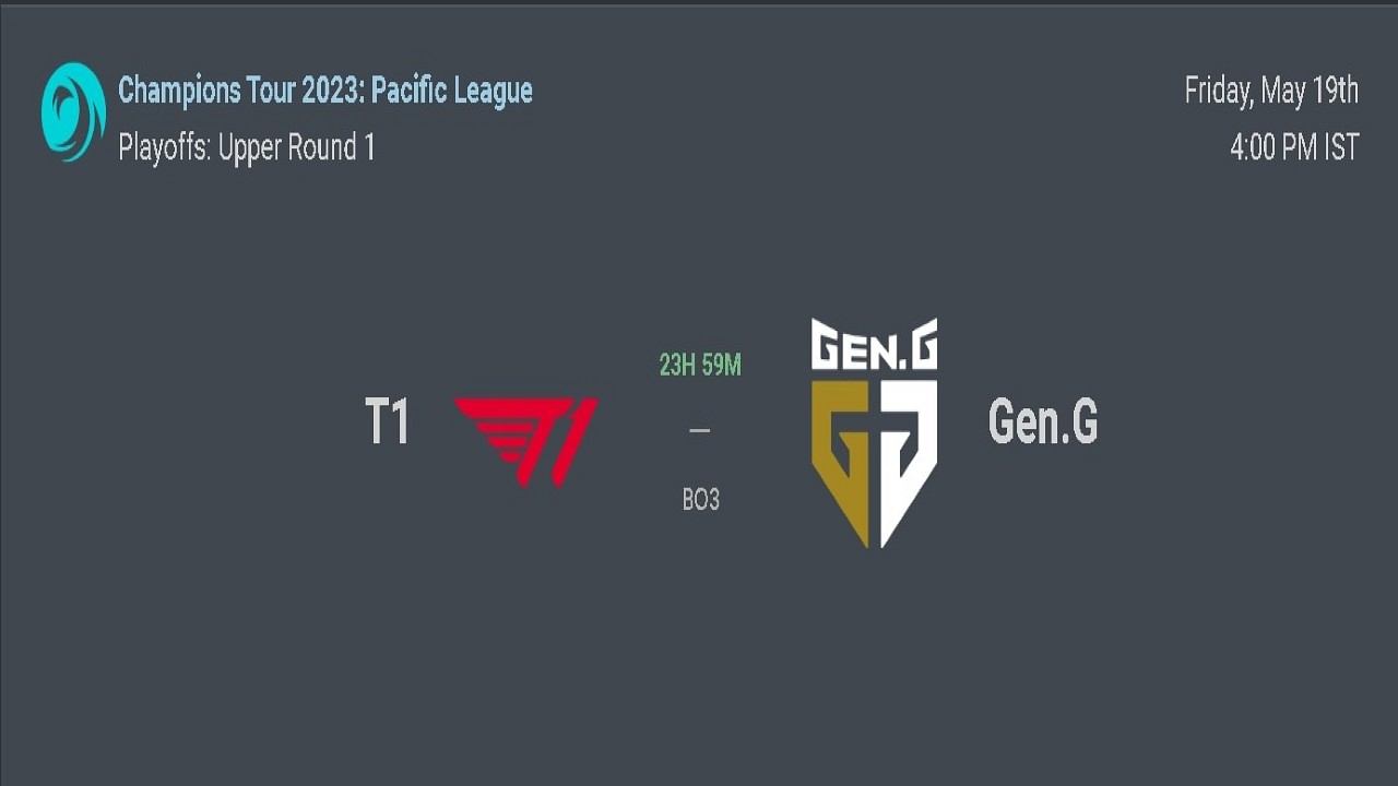 Valorant Pacific Playoffs UB Quarters T1 vs Gen.G; Head to Head