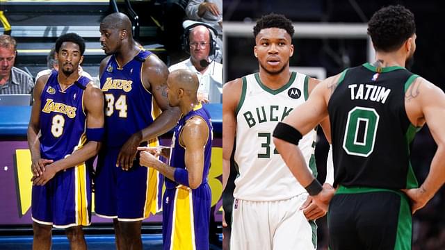 ‘Bully’ Shaquille O’Neal Mocks Jayson Tatum And Giannis Antetokounmpo With A ‘4-0 sweep’ IG Post Featuring ‘Best Friend’ Kobe Bryant