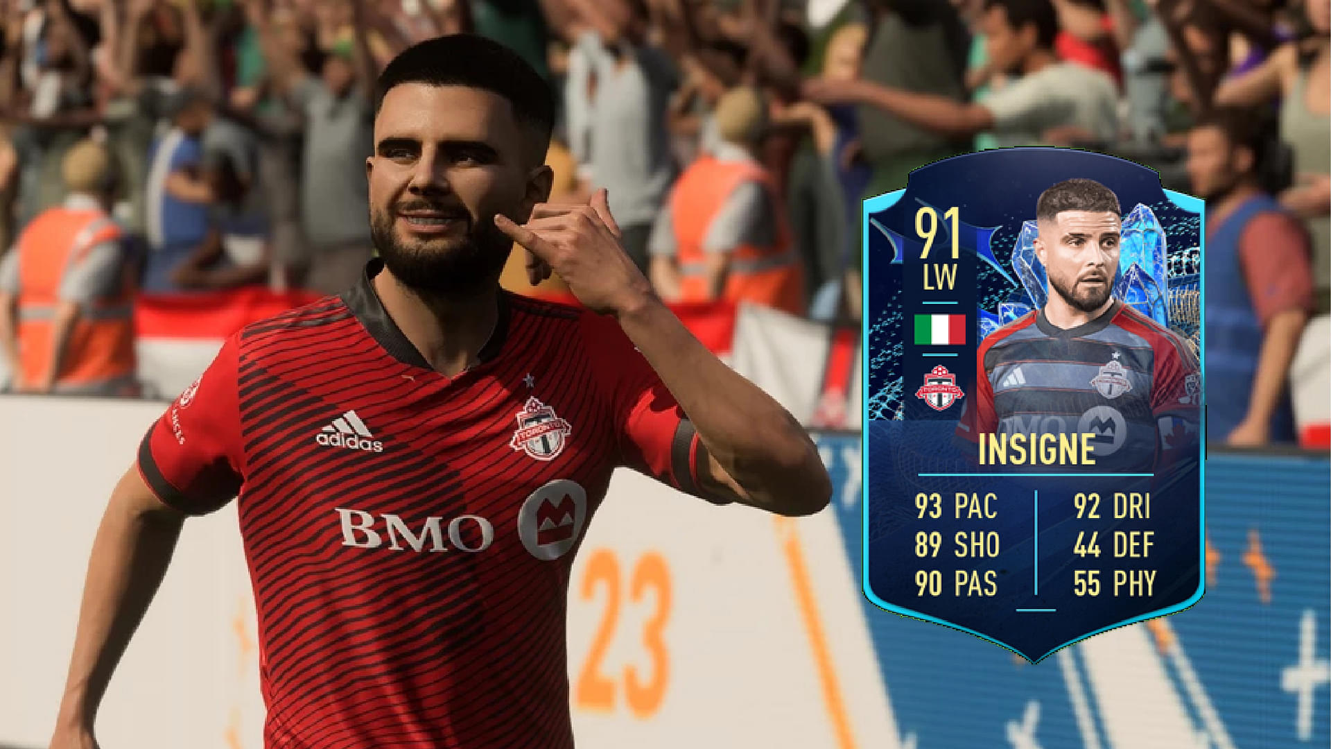 cover art featuring the FIFA 23 Lorenzo Insignie MLS TOTS