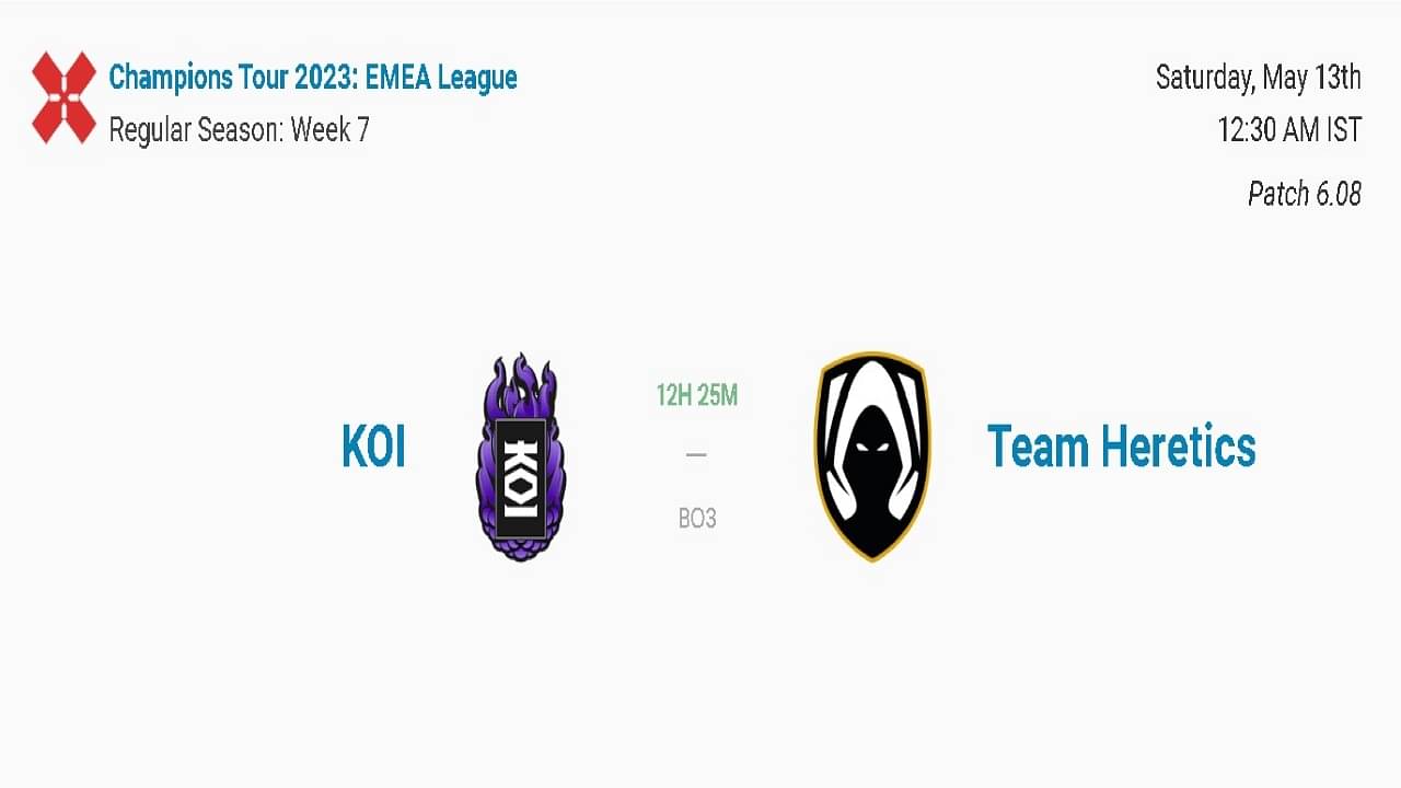VALORANT EMEA: KOI vs Team Heretics Match-Up; Rosters, Predictions, Points Table and Where to Watch