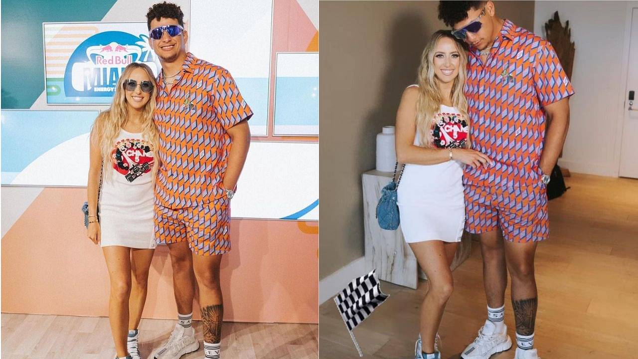 Patrick Mahomes' High End Versace Sneakers, Worth Almost 5x More Than Brittany's Denim Air Jordans, Stole the Show in Miami