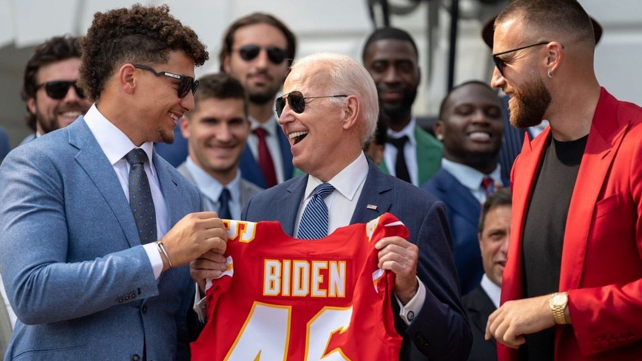 Patrick Mahomes Interrupting Travis Kelce's White House Speech