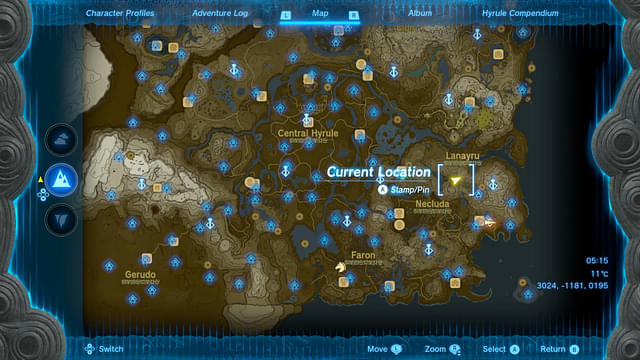 In-game map showing the location of Jogou Shrine.