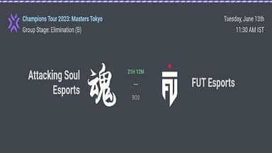 VCT Masters Tokyo Match-Up: FUT vs Attacking Soul Esports; Predictions, Rosters and Where to Watch