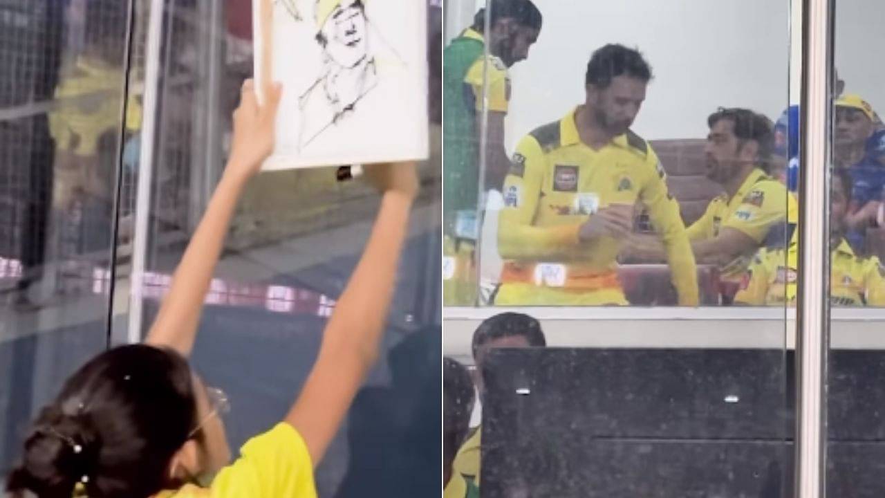 Upon Receiving The MS Dhoni Autograph On Her Canvas Painting, School Girl Gets Emotional During IPL 2023 Final