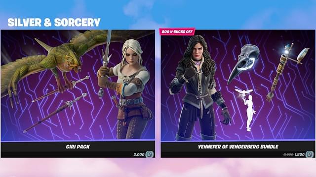 The Store featuring the Silver & Sorcery bundles in Fortnite