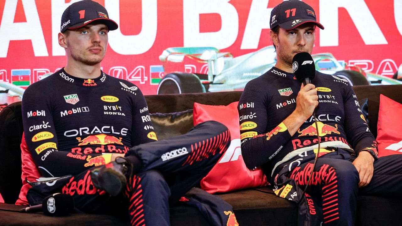 Red Bull F1 drivers Max Verstappen and Sergio Perez swap wheels