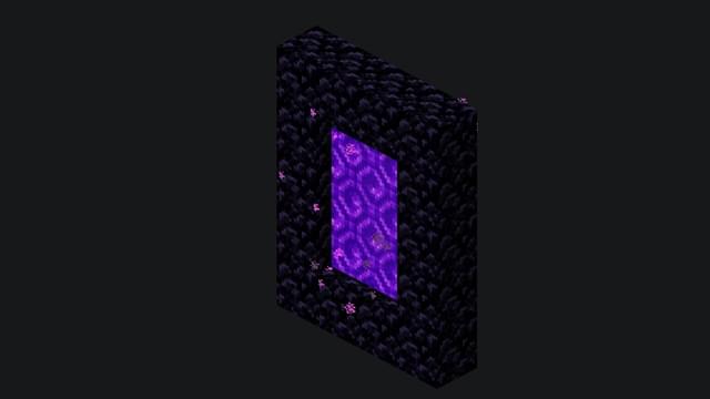 screenshot of a nether portal in minecraft which can be used to teleport.