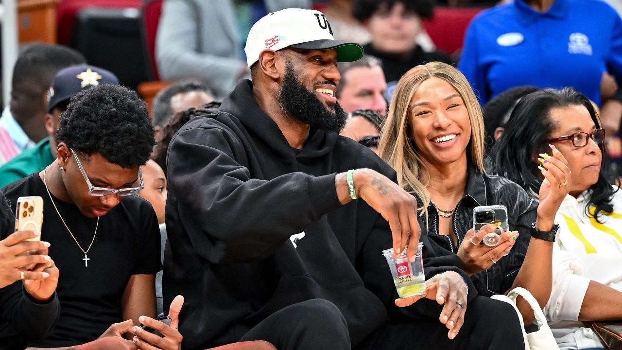 LeBron James looks dapper alongside his wife Savannah at Shooting