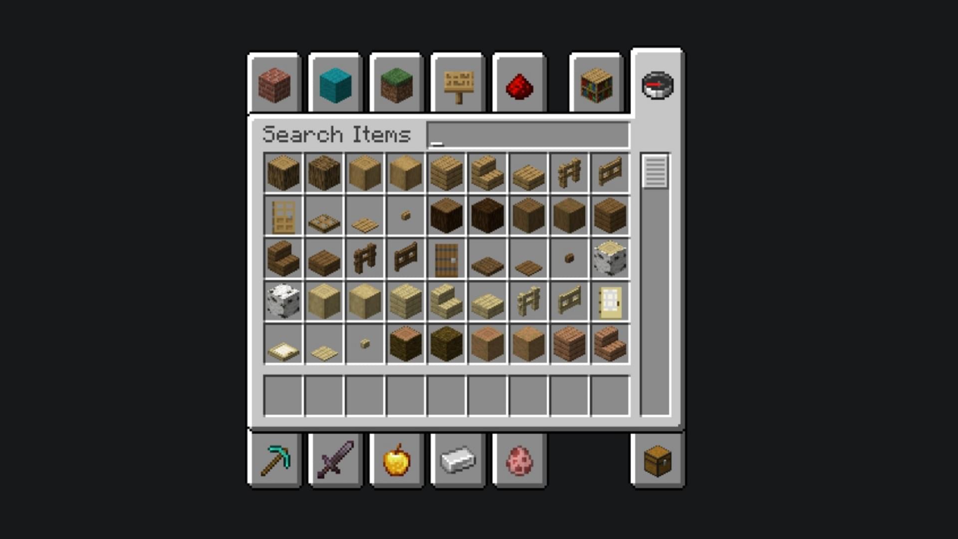 An inventory in Minecraft
