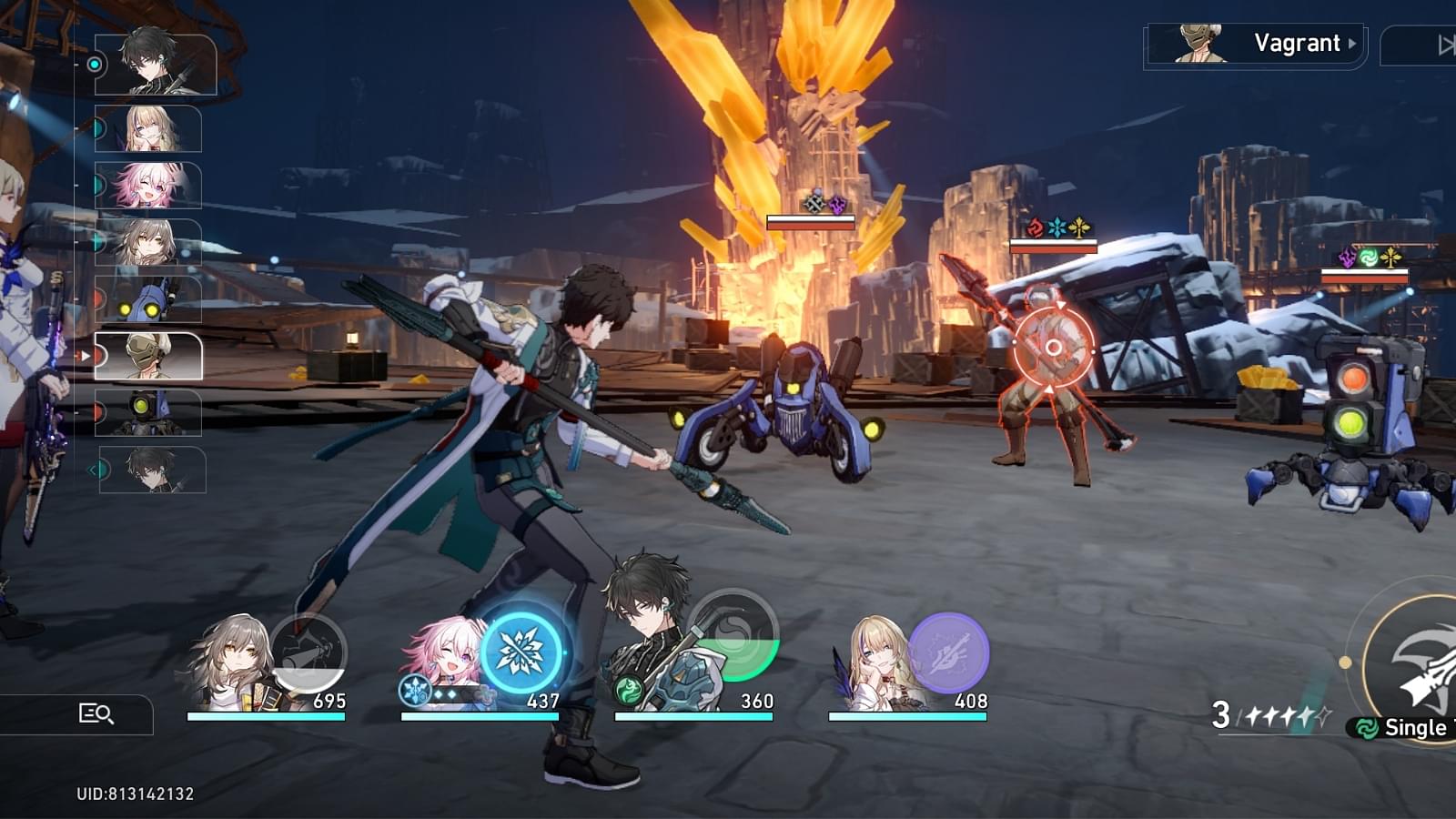 A battle scenario in Honkai Star Rail