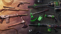 An image showing every single weapon and variant included in Neo Frontier Bundle in Valorant
